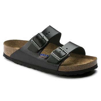 Dámské Arizona Birkenstock Soft Footbed Amalfi Læder Černé | CZ 67BEX